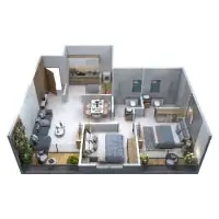 Life Tapovan Moshi 2 BHK Floor Plan Image