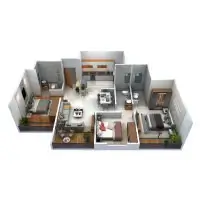 Life Tapovan Moshi 3 BHK Floor Plan Image